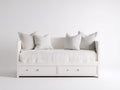 Sofás cama de madera 190 x 90 x 85 cm - blanco y beige - con 2 cajones de almacenamiento