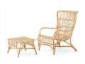 Sillones de ratán natural 76 x 88 x 105 cm - Natural - Con reposapiés - Estilo bohemio