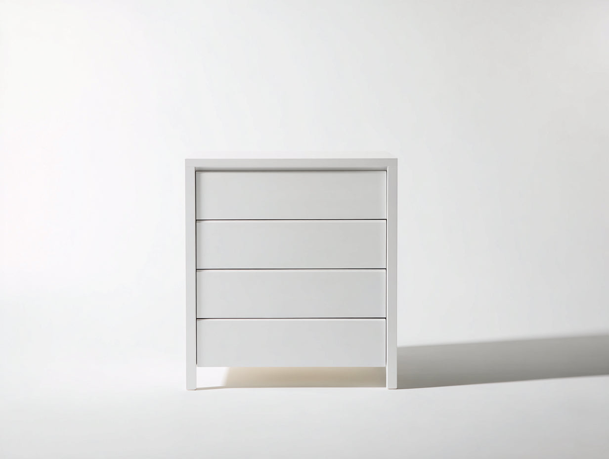 Cómodas de madera 60 x 40 x 90 cm - Blanco - 4 cajones y diseño minimalista