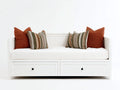 Sofás cama de madera 200 x 90 x 85 cm - Blanco - 2 cajones y diseño compacto