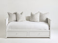 Sofá cama individual de madera con 2 cajones 200 x 95 x 88 cm - blanco - diseño moderno para dormitorio y habitación de invitados
