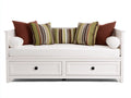 Sofás cama de madera 170 x 85 x 82 cm - blanco - con 2 cajones y diseño compacto