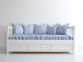 Sofás cama de madera 208 x 95 x 84 cm - Blanco y azul - 3 cajones integrados - Estilo costero
