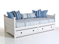 Sofás cama de madera 210 x 100 x 90 cm - Blanco-Azul - 2 cajones y diseño marinero