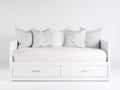 Sofás cama de madera 205 x 92 x 80 cm - Blanco - 2 cajones integrados - Diseño nórdico