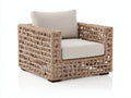 Sillones de ratán trenzado 85 x 80 x 75 cm - Natural y beige - Diseño abierto para interior y terraza