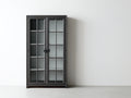 Vitrina de madera y vidrio 90 x 40 x 180 cm - negro - 2 puertas de estilo moderno
