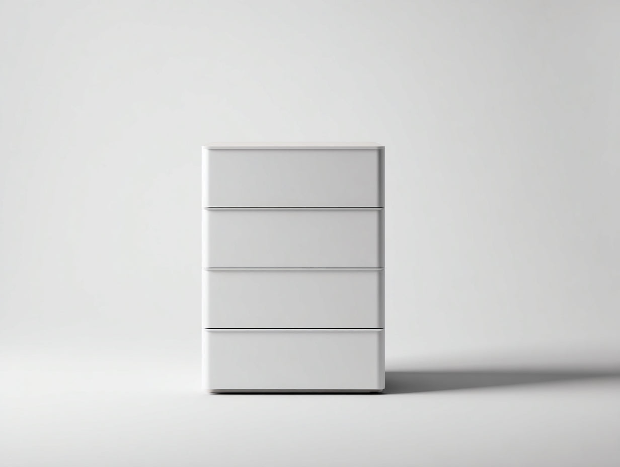 Cómodas de madera 70 x 40 x 105 cm - blanco - 4 cajones de diseño moderno
